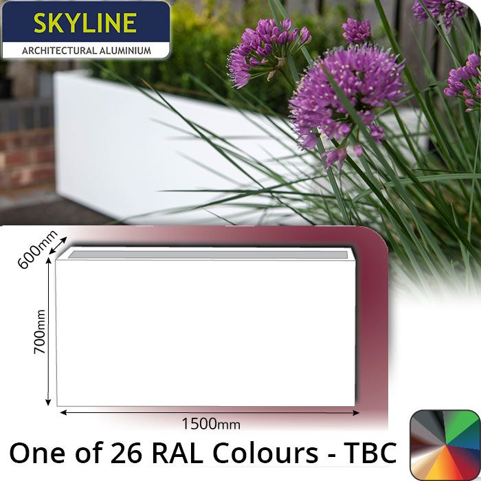 Skyline Aluminium Planter 600w x 700h x 1.5m - One of 26 Standard Matt RAL colours TBC - Buy online from Rainclear Systems