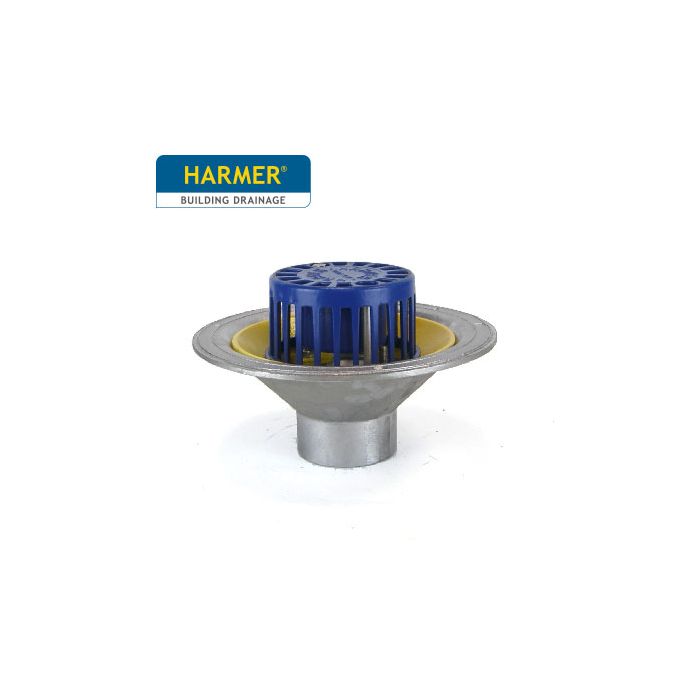 Harmer AV300T Aluminium Dome Grate Flat Roof Outlet with Vertical 3"BSPT Thread