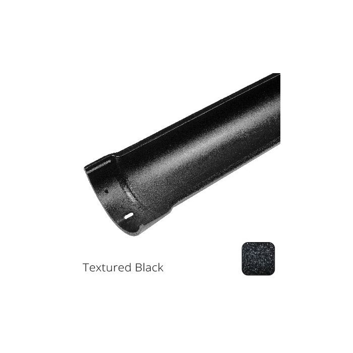 115mm (4.5") Beaded Half Round Cast Aluminium Gutter Length - 0.61m - Textured Black