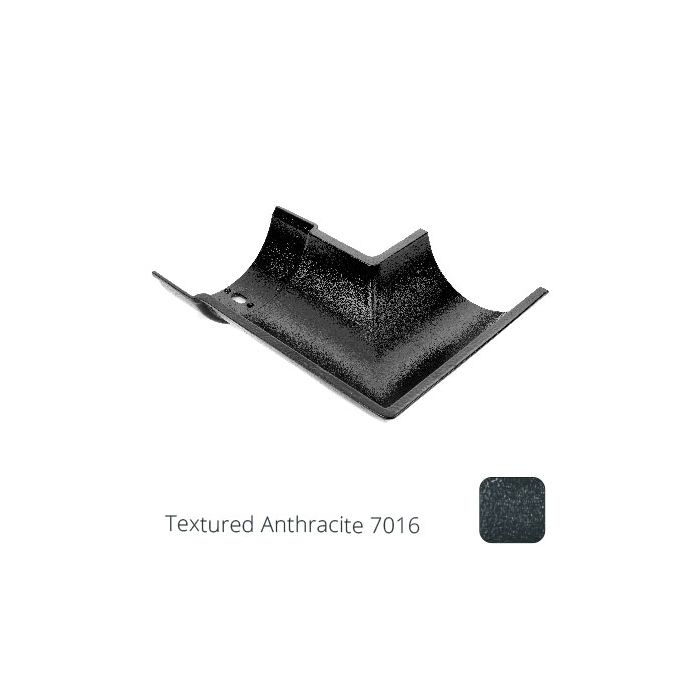 115mm (4.5") Beaded Half Round Cast Aluminium 135 degree External Gutter Angle - Textured Anthracite Grey RAL 7016