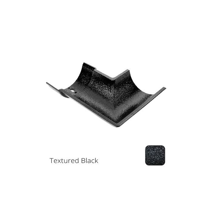 115mm (4.5") Beaded Half Round Cast Aluminium 135 degree External Gutter Angle - Textured Black