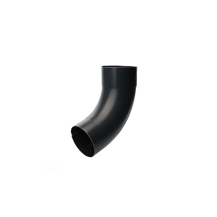 80mm Black Coated Galvanised Steel Downpipe 70Âº Bend