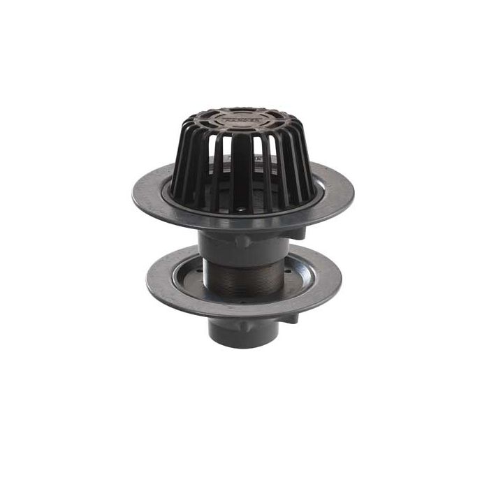 Harmer C400T/D - 4"BSP Thread Cast Iron Double Flange Vertical Outlet with Polypyrene Dome Grate
