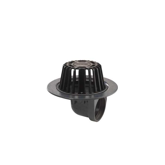 Harmer C490T - 4"BSP Thread Cast Iron 90deg Outlet with Dome Grate
