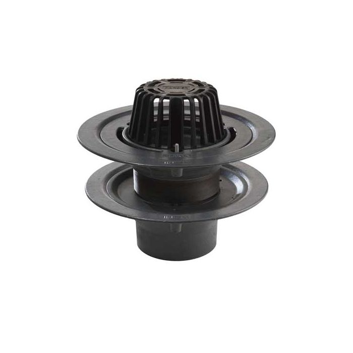 Harmer C400LT/D - Large Sump 4"BSP Thread Cast Iron Double Flange Vertical Outlet with Polypyrene Dome Grate