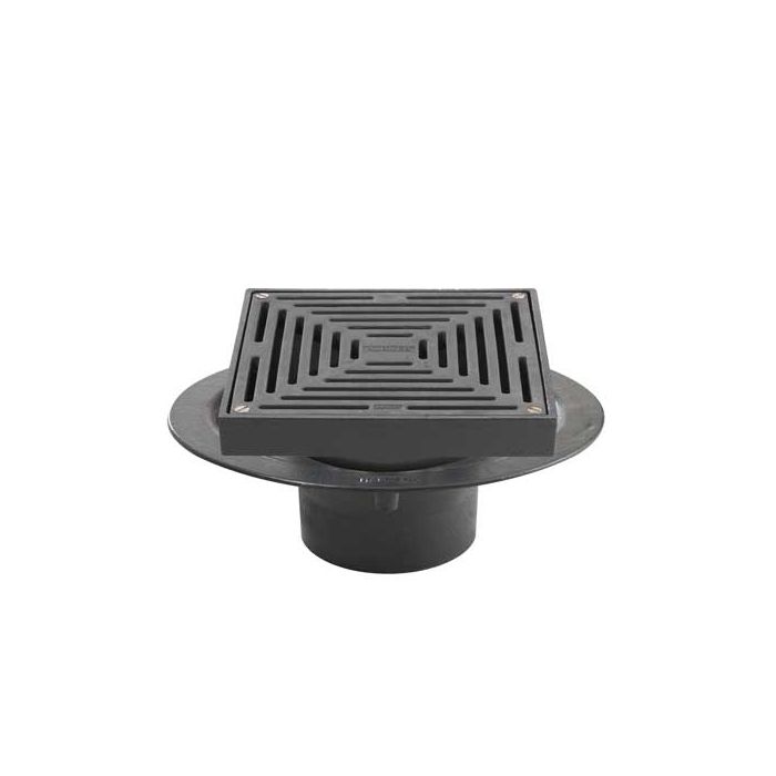 Harmer C600LT/S - Large Sump 6"BSP Thread Cast Iron Vertical Outlet with 30x30cm Square Flat Grate