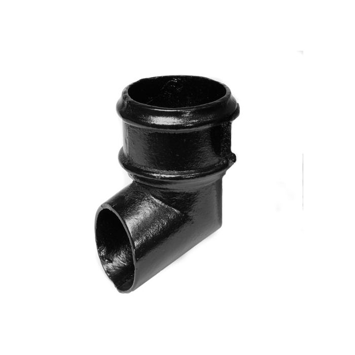 75mm (3") Cast Iron Downpipe Shoe without Ears - Black