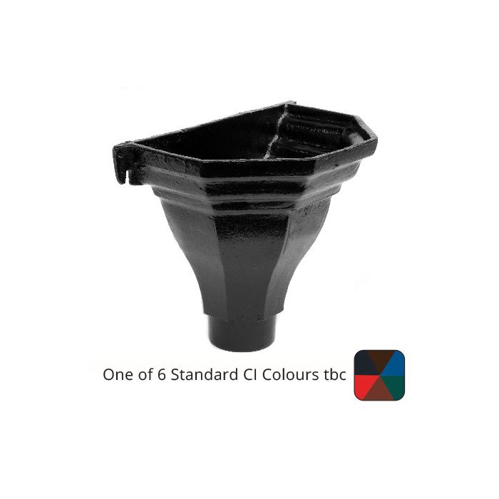 75mm (3") Cast Iron Fluted Flat Back Hopper - One of 6 CI Standard RAL Colours TBC