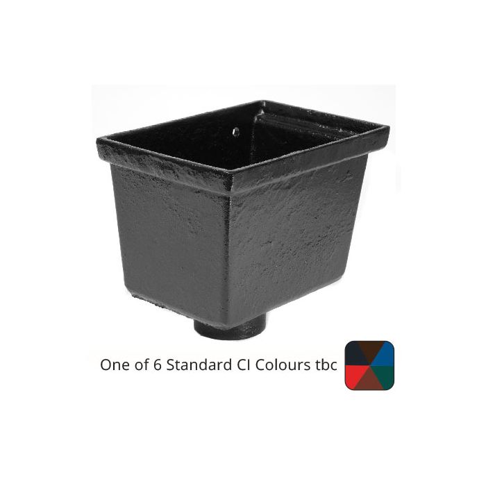 100mm (4") Cast Iron Large Rectangular Hopper - One of 6 CI Standard RAL Colours TBC