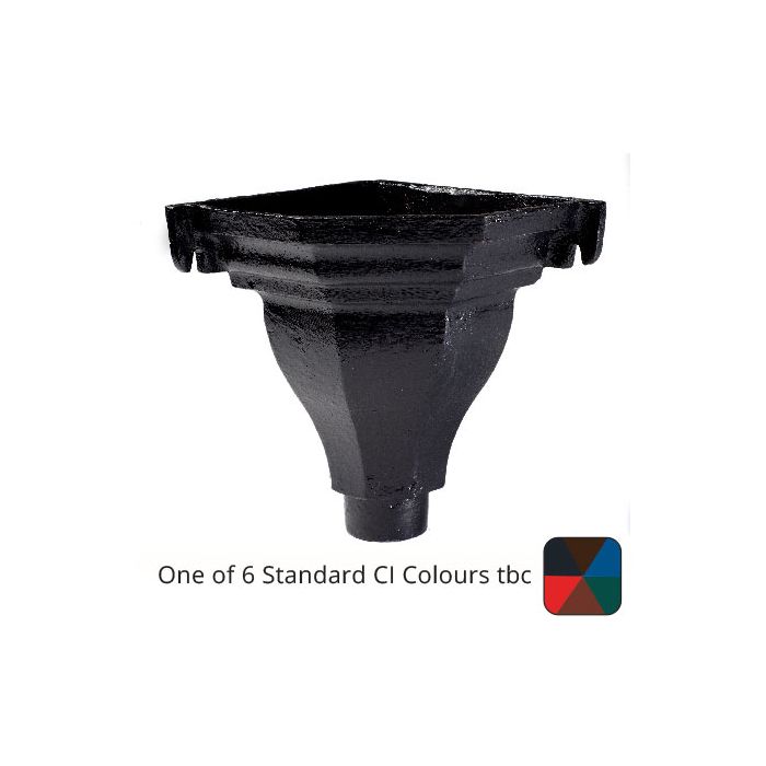 100mm (4") Cast Iron Fluted Corner Hopper - One of 6 CI Standard RAL Colours TBC