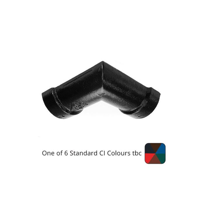 115mm (4.5") Half Round Cast Iron 90 degree Gutter Angle - One of 6 CI Standard RAL Colours TBC