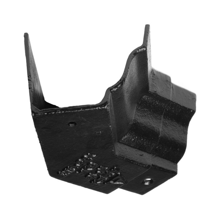 100x75 (4"x 3") Moulded Cast Iron 135 Internal Gutter Angle - Painted Black