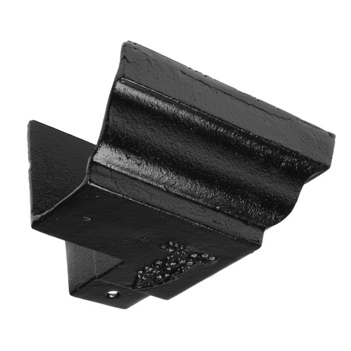 100x75 (4"x 3") Moulded Cast Iron 90 External Gutter Angle - Painted Black