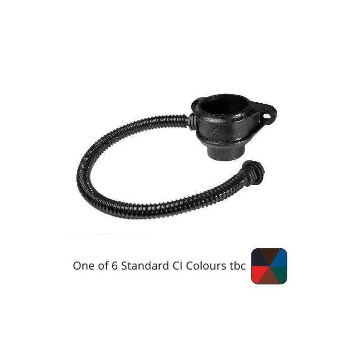 Left-hand 75mm (3") Cast Iron Downpipe Rainwater Divertor - One of 6 CI Standard RAL Colours TBC