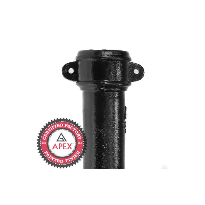 65mm (2.5") x 1.83m Cast Iron Downpipe with Ears - Black