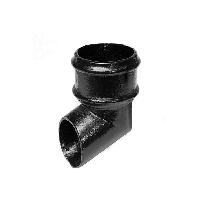 100mm (4") Cast Iron Downpipe Shoe without Ears - Black