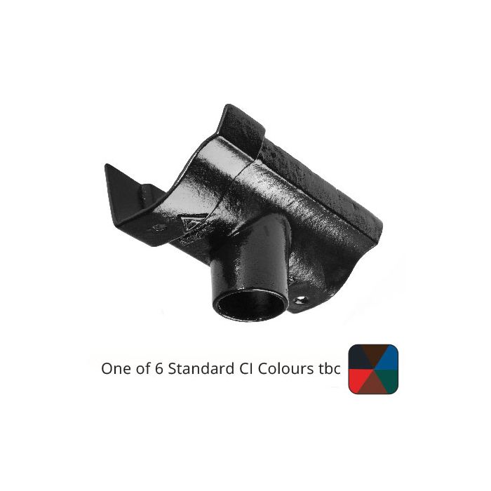 115mm (4.5") Victorian Ogee Cast Iron 75mm (3") Gutter Outlet - One of 6 CI Standard RAL Colours TBC


