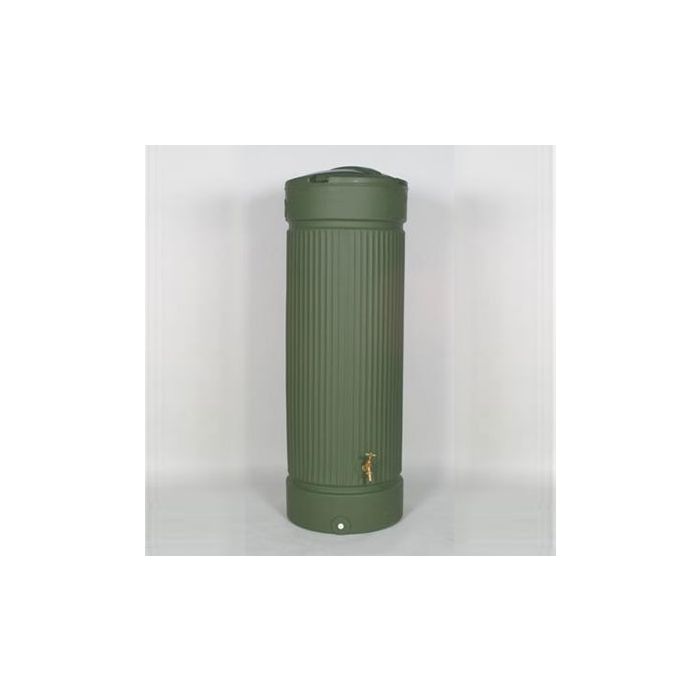 Column Green 500ltr water tank 184h x 65w with Brass Tap