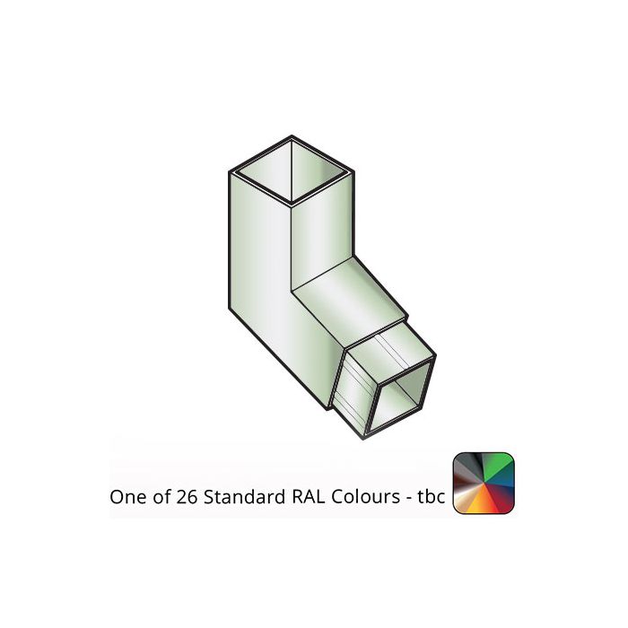 100x100mm Flushjoint Aluminium Square Downpipe 112 Degree Bend - One of 26 Standard Matt RAL colours TBC