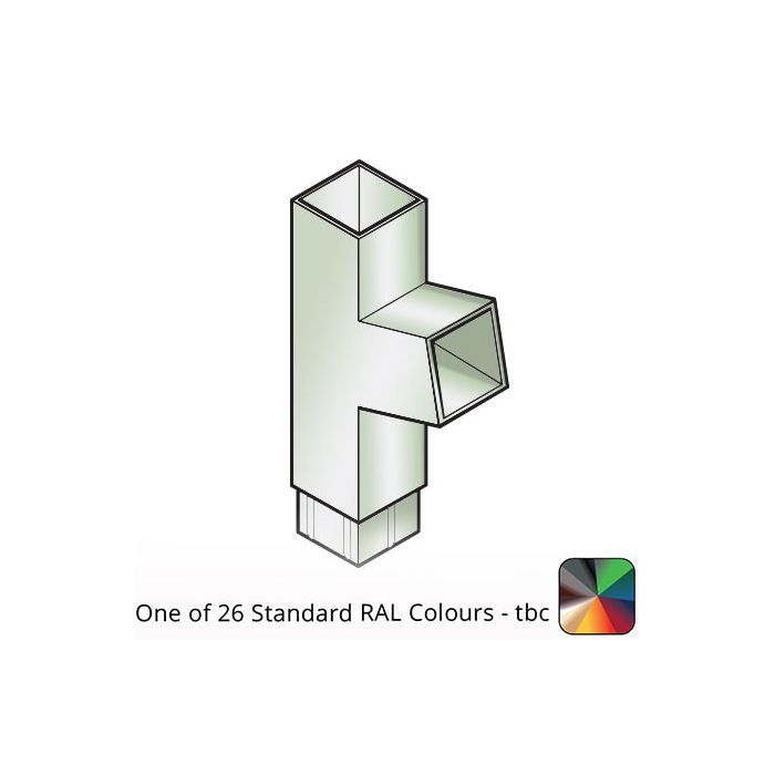 100x100mm Flushjoint Aluminium Square Downpipe Branch 112 Degree - One of 26 Standard Matt RAL colours TBC