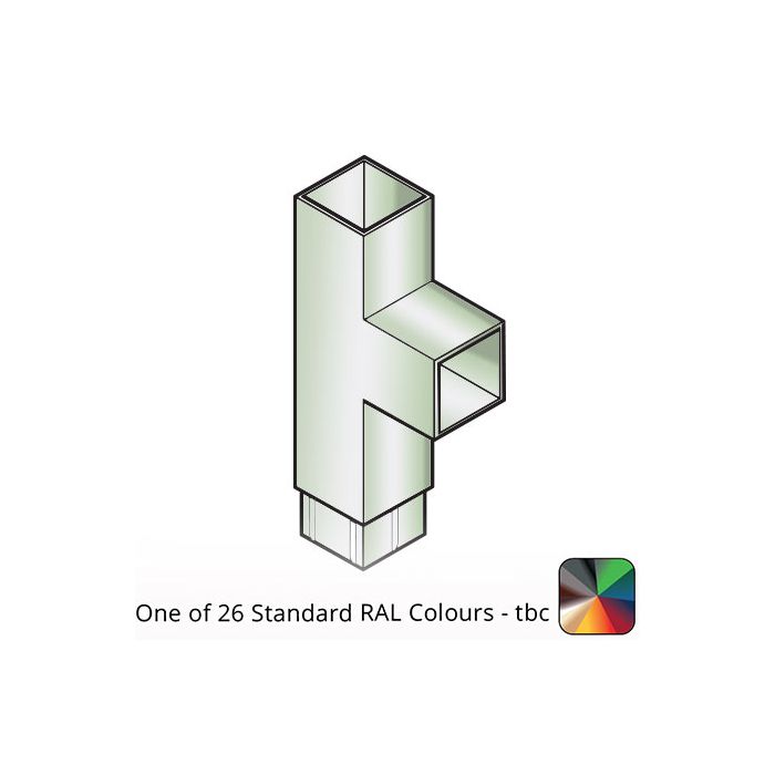 100x100mm Flushjoint Aluminium Square Downpipe Branch 92.5 Degree - One of 26 Standard Matt RAL colours TBC