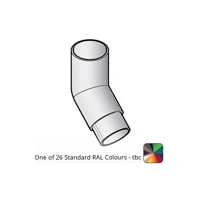 63mm (2.5") Flushjoint Aluminium Downpipe 135 Degree Bend - One of 26 Standard Matt RAL colours TBC 