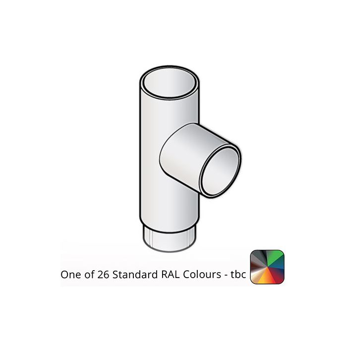 63mm (2.5") Flushjoint Aluminium Downpipe 92.5 Degree Branch - One of 26 Standard Matt RAL colours TBC 