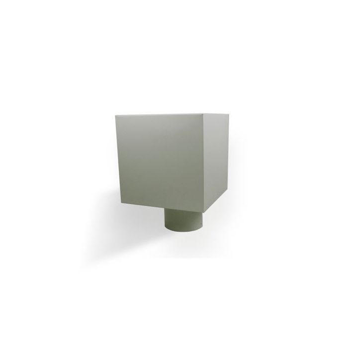 Dusty Grey  Coated Galvanised Steel Plain Box Hopper Head 200w x 200d x 200h with 80mm Outlet