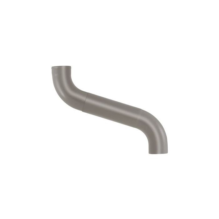 80mm Dusty Grey Galvanised Steel Downpipe 2-part Offset - up to 700mm Projection