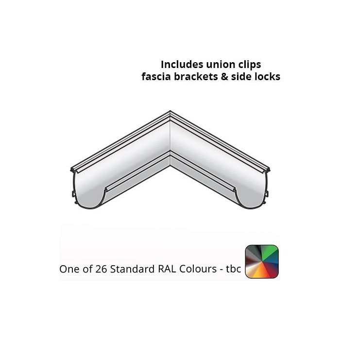 100x85mm Aluminium Aqualine Modern 90 Degree Angle Assemblies - Internal  - One of 26 Standard Matt RAL colours TBC 