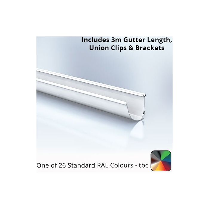100x85mm Aluminium Aqualine Modern Gutter Assemblies  - One of 26 Standard Matt RAL colours TBC 