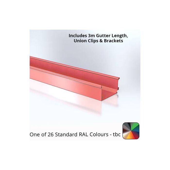 120x80mm Aluminium Aqualine Box Gutter Assemblies - One of 26 Standard Matt RAL colours TBC 