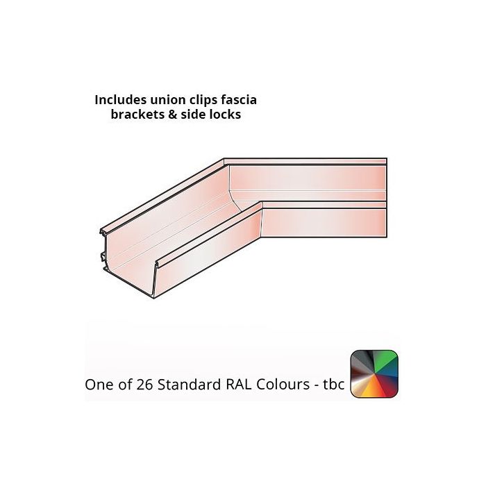120x80mm Aluminium Aqualine Box 135 Degree Angle Assemblies - Internal - One of 26 Standard Matt RAL colours TBC 