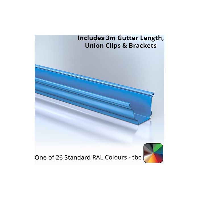 140x100mm Aluminium Aqualine Moulded Gutter Assemblies - One of 26 Standard Matt RAL colours TBC 