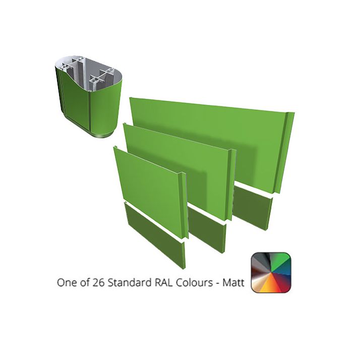 500mm Aluminium Flat Extender Panel - Length 3m - in one of 26 Ral colours tbc
