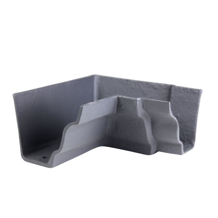 100 x 75mm (4"x3") Hargreaves Foundry Cast Iron G46 Moulded Gutter Internal 90 degree angle - Primed