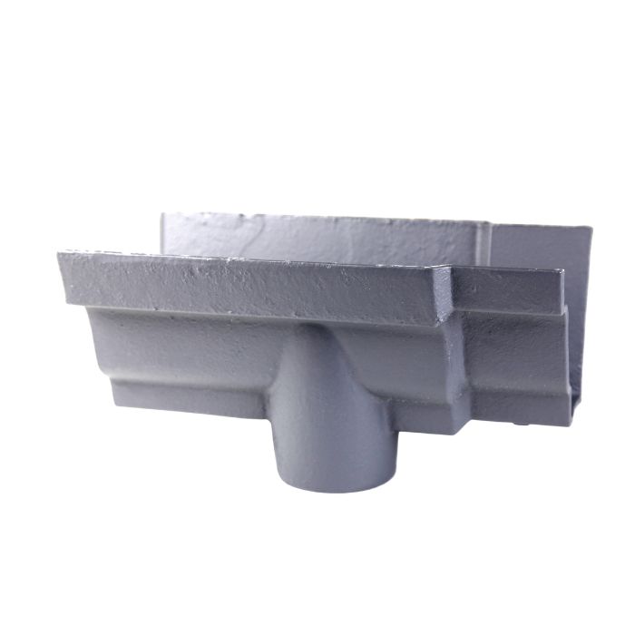 100 x 75mm (4"x3") Hargreaves Foundry Cast Iron G46 Moulded Gutter 65mm Running Outlet - Primed