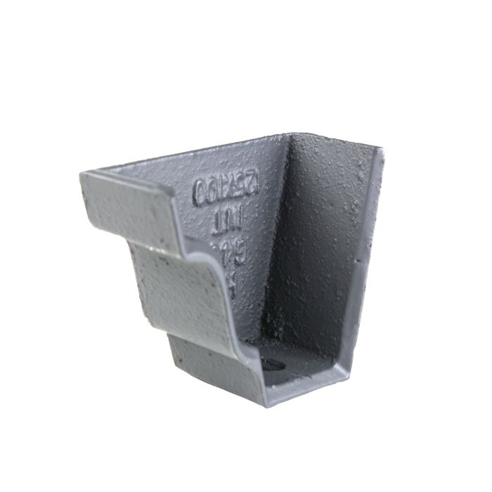 100 x 75mm (4"x3") Hargreaves Foundry Cast Iron G46 Moulded Gutter Internal Stopend - Primed