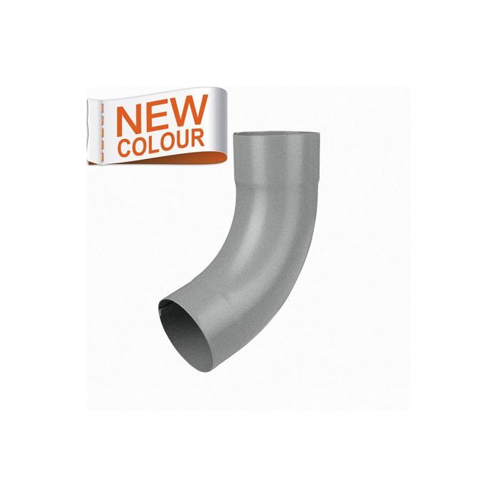 100mm RAL 9007 'Grey Aluminium' Galvanised Steel Downpipe 90 Degree Bend