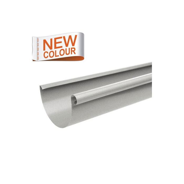 NEW COLOUR 125mm Half Round RAL 9007 'Grey Aluminium' Galvanised Steel Gutter 3m Length