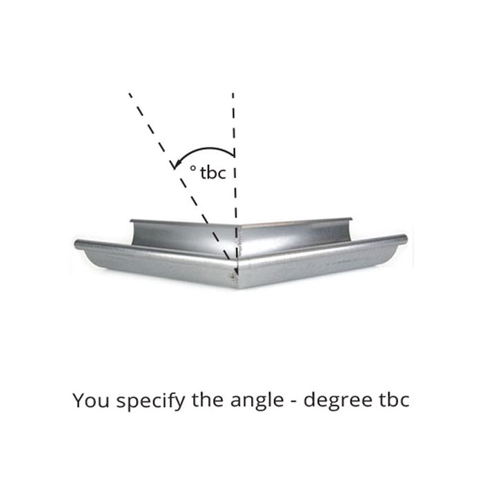 150mm Half Round Galvanised Steel degree'to be confirmed' External Gutter Angle