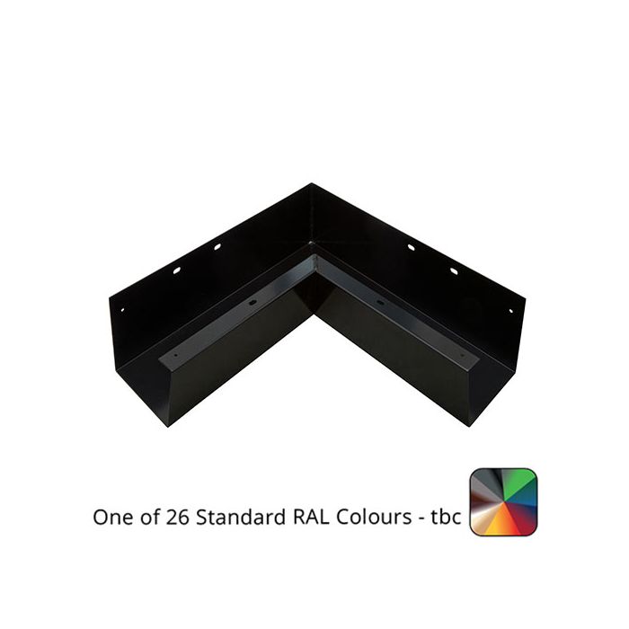 125x100mm Aluminium GX Smooth Box 90 Degree Internal Gutter Angle - One of 26 Standard Matt RAL colours TBC