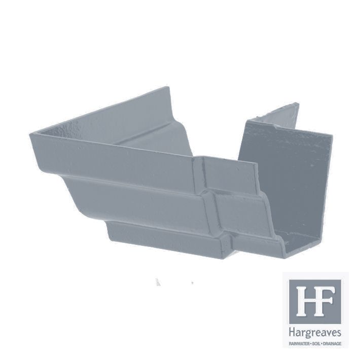 150x 100mm (6"x4") Hargreaves Foundry Cast Iron H16 Moulded Gutter - External 90 degree angle - Primed