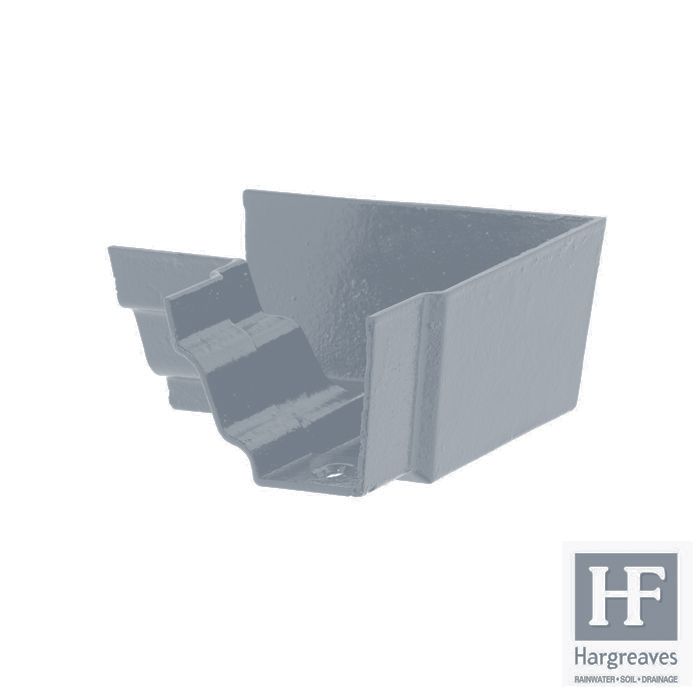 150x 100mm (6"x4") Hargreaves Foundry Cast Iron H16 Moulded Gutter - Internal 90 degree angle  - Primed