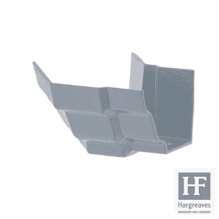 125 x 100mm (5"x4") Hargreaves Foundry Cast Iron H16 Moulded Gutter - External obtuse angle - Primed
