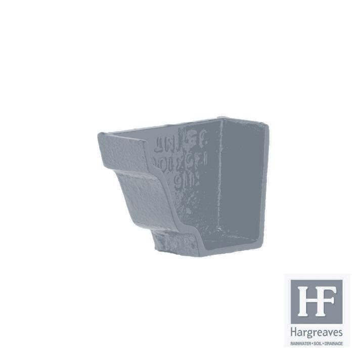 150x 100mm (6"x4") Hargreaves Foundry Cast Iron H16 Moulded Gutter - Internal Stopend - Primed