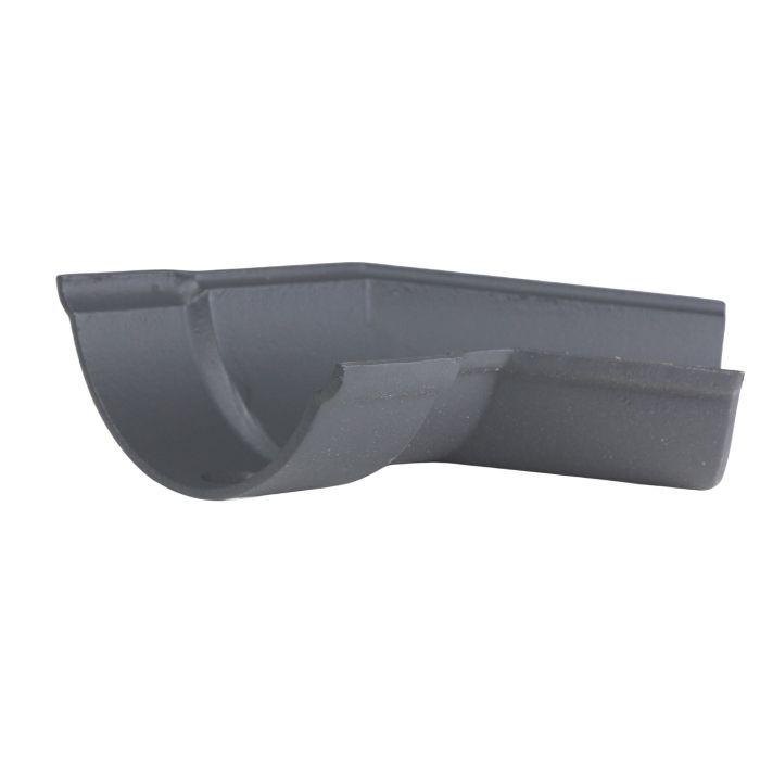 115mm (4 1/2") Hargreaves Foundry Beaded Half Round Cast Iron Obtuse Right-Hand Gutter Angle - Primed