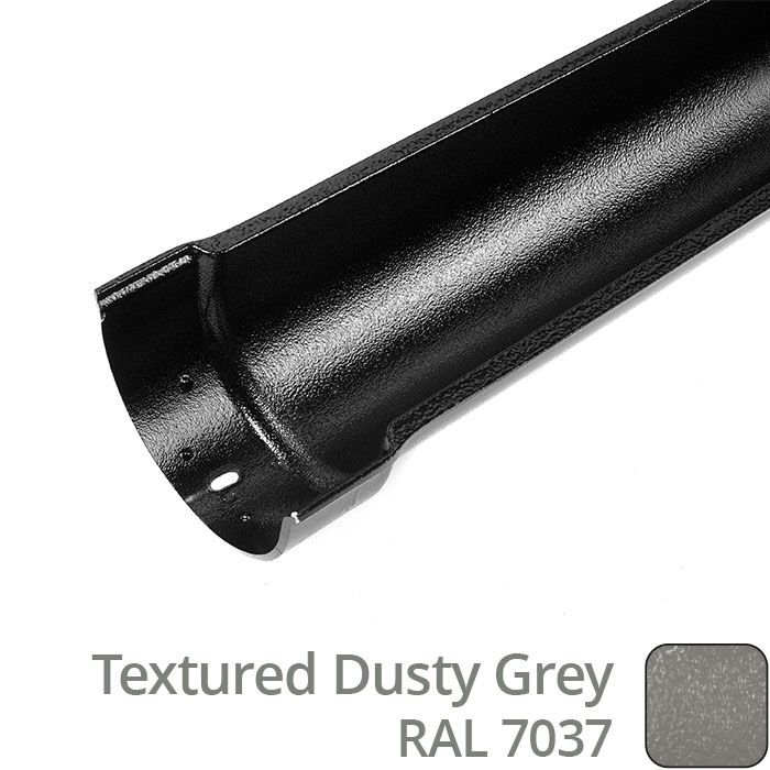 115x75mm (4.5"x3") Beaded Deep Run Cast Aluminium Gutter Length - 1.83m - Textured Dusty Grey RAL 7037