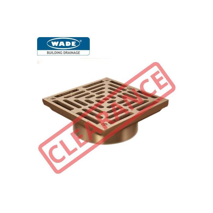 L2193 - 150mm Square Nickel Bronze Direct Connection Grating - 110.2 dia. vertical outlet - 57mm Overall Height