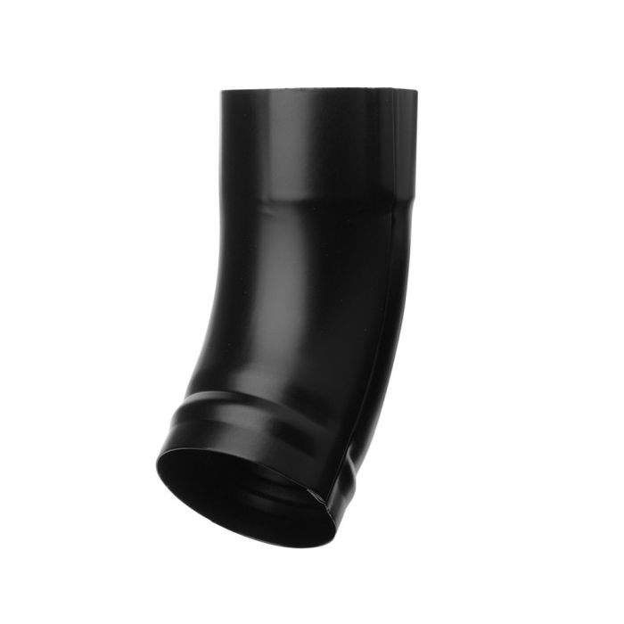 80mm Black Coated Galvanised Steel Downpipe Shoe - Short Heel